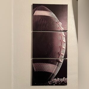 Football Canvas Wall Art Set of 3 NEW